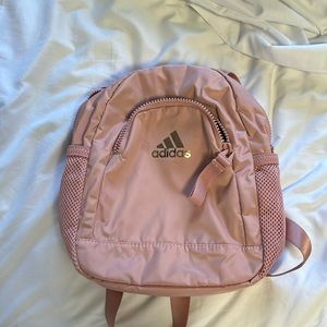 Light pink/rose gold mini adidas back pack